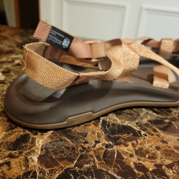 Chaco Rose Gold Metallic Z Cloud Sandals - Picture 4 of 9